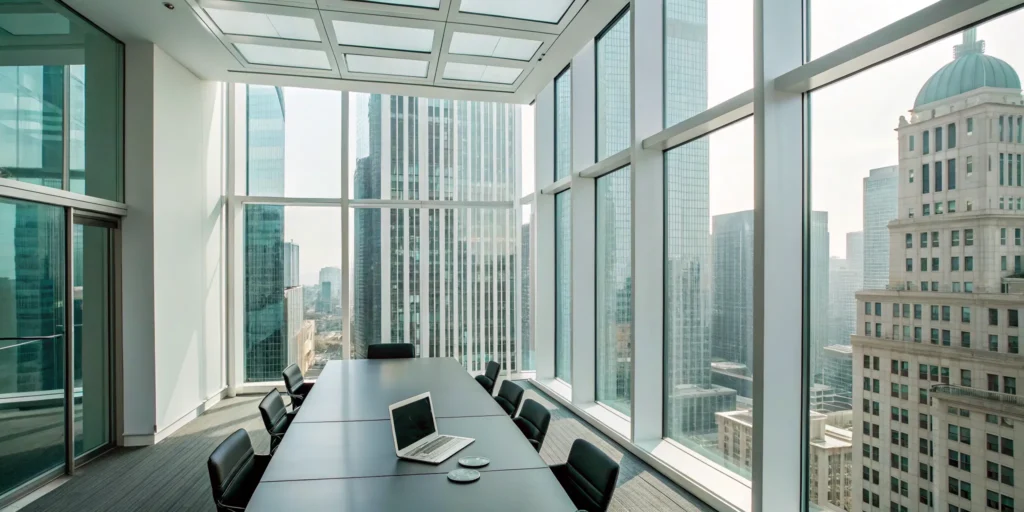 Choosing a qualified intermediary for a 1031 exchange in a modern conference room.